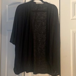 Gibson Quarter Sleeve Black See Thru Light Cardigan, Size L